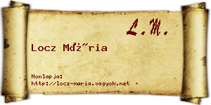 Locz Mária névjegykártya
